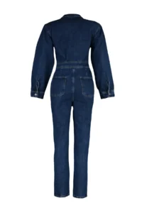 TRENDYOLMİLLA Navy Blue Balloon Kollu DENIM Jumpsuit - Image 9