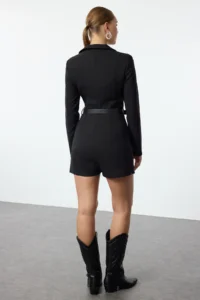TRENDYOLMİLLA Black Arched Short Jumpsuit - Image 5