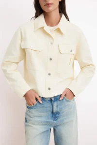 TRENDYOLMİLLA Beige Pocket Detail Regular DENIM Jacket - Image 3