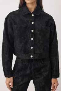 TRENDYOLMİLLA Black Suede Look Basic DENIM Jacket - Image 2