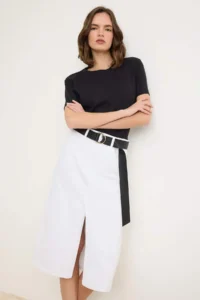 TRENDYOLMİLLA WHITE DENIM Midi Skirt - Image 2