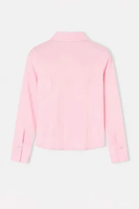 TRENDYOLMİLLA Wardrobe Essentials Pink Hafif Waist Fitting Cotton Weaving Shirt - Image 6