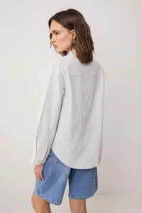 TRENDYOLMİLLA Green-Multicolored Checkered padded Wide Cuff Oversized Shirt - Image 4