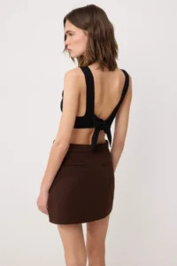 TRENDYOLMİLLA Brown Arched Skirt Look Mini Shorts & Bermuda - Image 5