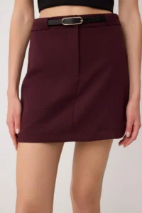 TRENDYOLMİLLA Plum Arched Skirt Look Mini Shorts & Bermuda - Image 3