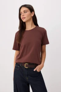 TRENDYOLMİLLA Brown-Pink  100% Cotton single jersey Crew Neck 2 Sets Paket Knitting T-Shirt - Image 2