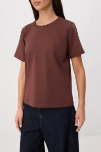TRENDYOLMİLLA Brown-Pink  100% Cotton single jersey Crew Neck 2 Sets Paket Knitting T-Shirt - Image 3