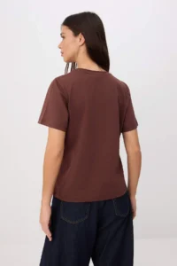TRENDYOLMİLLA Brown-Pink  100% Cotton single jersey Crew Neck 2 Sets Paket Knitting T-Shirt - Image 4