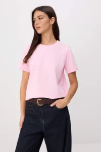 TRENDYOLMİLLA Brown-Pink  100% Cotton single jersey Crew Neck 2 Sets Paket Knitting T-Shirt - Image 5