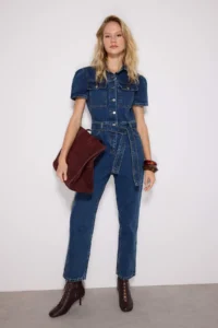 TRENDYOLMİLLA Mavi Arched DENIM Jumpsuit