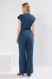 TRENDYOLMİLLA Petrol Arched Double breasted Yaka Maxi Jumpsuit Jumpsuit - Image 8