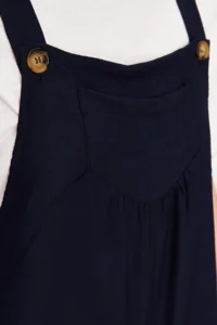TRENDYOLMİLLA Navy Blue gilet Form linen look Plenty of Hem Weaving Jumpsuit - Image 10