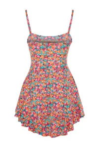 TRENDYOLMİLLA Multicolored Printed Sleeveless with flywheel OF shorts Mini Knitting Jumpsuit - Image 10