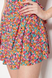 TRENDYOLMİLLA Multicolored Printed Sleeveless with flywheel OF shorts Mini Knitting Jumpsuit - Image 5