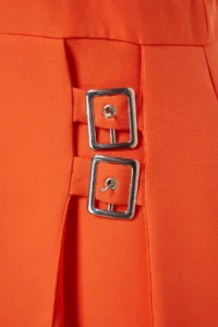 TRENDYOLMİLLA Orange Mini Shorts Etekli Belt Detailed Weaving Jumpsuit - Image 11