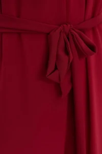 TRENDYOLMİLLA Burgundy Belted Maxi Siphon Lined Weaving Jumpsuit - Image 6