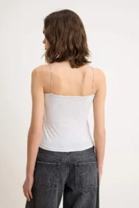TRENDYOLMİLLA Black-WHITE-Gray Melange 3 Sets Pack Sleeveless Fitted Square Neck Flexible Knitting Tank Top - Image 10