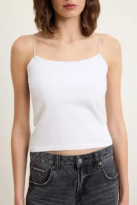 TRENDYOLMİLLA Black-WHITE-Gray Melange 3 Sets Pack Sleeveless Fitted Square Neck Flexible Knitting Tank Top - Image 3