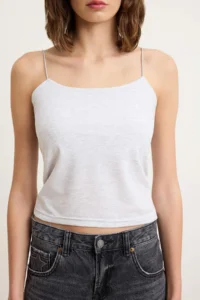 TRENDYOLMİLLA Black-WHITE-Gray Melange 3 Sets Pack Sleeveless Fitted Square Neck Flexible Knitting Tank Top - Image 9