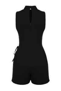 TRENDYOLMİLLA Black Binding Detailed Mini Weaving Shorts Skirt Jumpsuit - Image 9