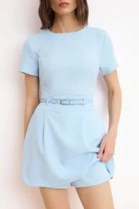 TRENDYOLMİLLA Light Blue Wide Leg Jumpsuit - Image 3