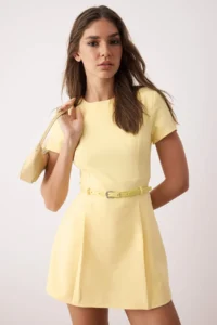 TRENDYOLMİLLA Light Yellow  Wide Leg Jumpsuit - Image 2