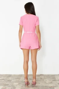 TRENDYOLMİLLA Pink Arched Mini Jumpsuit - Image 6