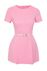 TRENDYOLMİLLA Pink Arched Mini Jumpsuit - Image 7