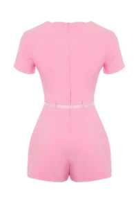 TRENDYOLMİLLA Pink Arched Mini Jumpsuit - Image 8