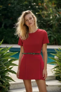 TRENDYOLMİLLA Red Arched Mini Jumpsuit - Image 2