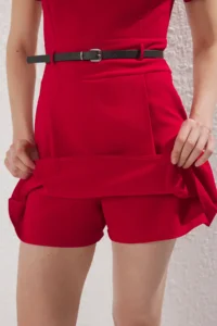 TRENDYOLMİLLA Red Arched Mini Jumpsuit - Image 5
