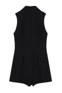 TRENDYOLMİLLA Black Jacket Collar Button Closure Mini Jumpsuit - Image 7
