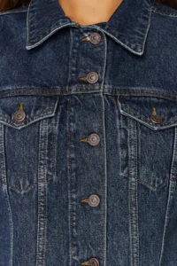 TRENDYOLMİLLA DARK BLUE More Sustainable Crop DENIM Vest - Image 3