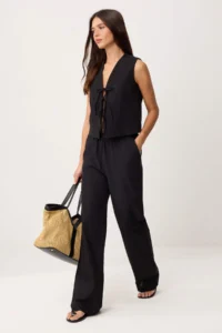 TRENDYOLMİLLA Black Weaving Bottom - Top Set