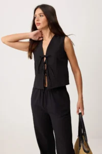 TRENDYOLMİLLA Black Weaving Bottom - Top Set - Image 2