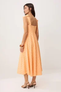 TRENDYOLMİLLA Salmon Plain Binding Detailed Maxi Weaving Dress - Image 4