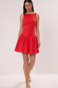 TRENDYOLMİLLA Pomegranate Blossom Mini Weaving Dress - Image 3