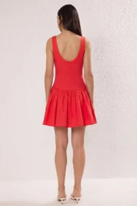 TRENDYOLMİLLA Pomegranate Blossom Mini Weaving Dress - Image 4