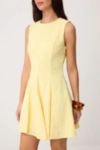 TRENDYOLMİLLA Yellow Plain Embroidered Short / Mini  Weaving Dress - Image 3