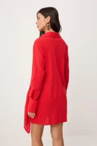 TRENDYOLMİLLA Red Accessory Detailed Double breasted Short / Mini Weaving Dress - Image 4