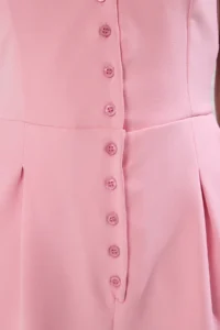 TRENDYOLMİLLA Pink Wide Leg buttoned Mini Weaving Jumpsuit - Image 3