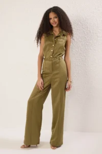 TRENDYOLMİLLA Green Arched  Wide Leg Jumpsuit