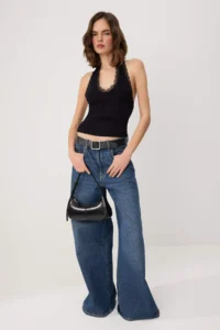 TRENDYOLMİLLA Black Fitted Barbell Neck Lace Detailed Soft Knitting Tank Top - Image 2