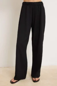 TRENDYOLMİLLA Black Regular Thin Sleeveless Sleeveless Wide Leg textured Knitting Top and Bottom Set - Image 3