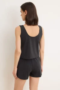 TRENDYOLMİLLA Anthracite relaxed Cowl Neck Wide Leg Short / Mini Modal Knitting Bottom Top Set - Image 4