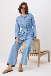 TRENDYOLMİLLA Light Blue Shirt Pants DENIM Bottom - Top Set