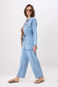 TRENDYOLMİLLA Light Blue Shirt Pants DENIM Bottom - Top Set - Image 2