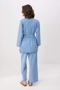 TRENDYOLMİLLA Light Blue Shirt Pants DENIM Bottom - Top Set - Image 4