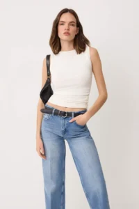 TRENDYOLMİLLA Ecru Fitted Boat Neck Sleeveless Soft Knitting Blouse