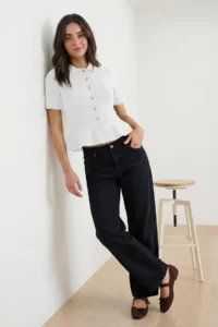 TRENDYOLMİLLA Ecru peplum/Waisted Button Detailed Knitwear Blouse - Image 2